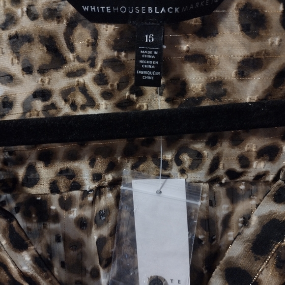 White House Black Market Leopard Soft Blouson Dress NWT - Picture 6 of 7
